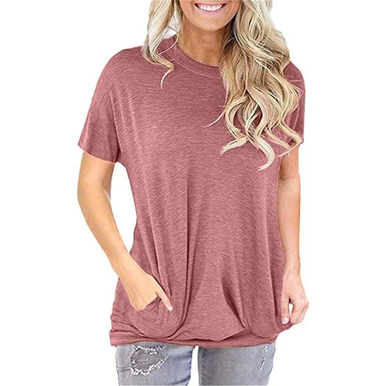 Women Casual Loose Fit Shirt Tunic Top Baggy Comfy Blouse with Pocket DailySale