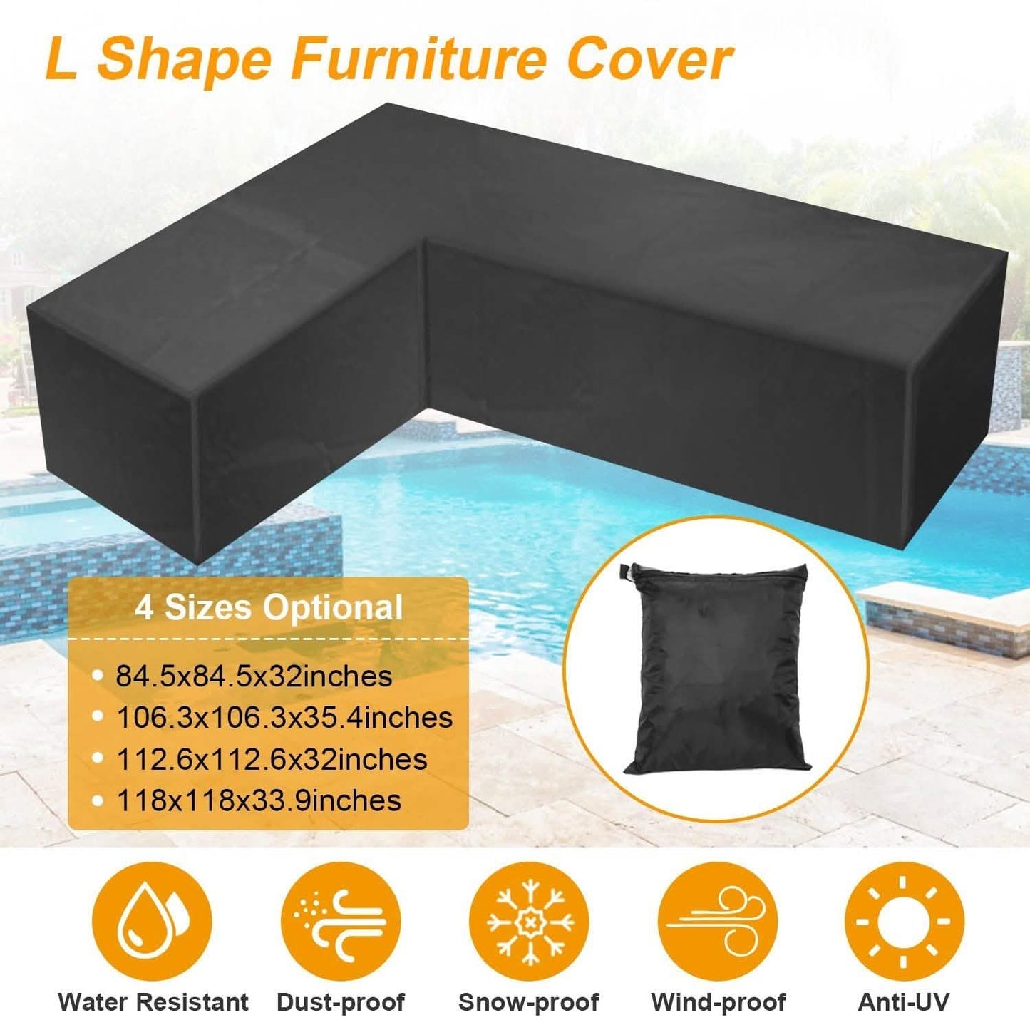 Outdoor L Shape Sofa Covers Water Resistant DailySale