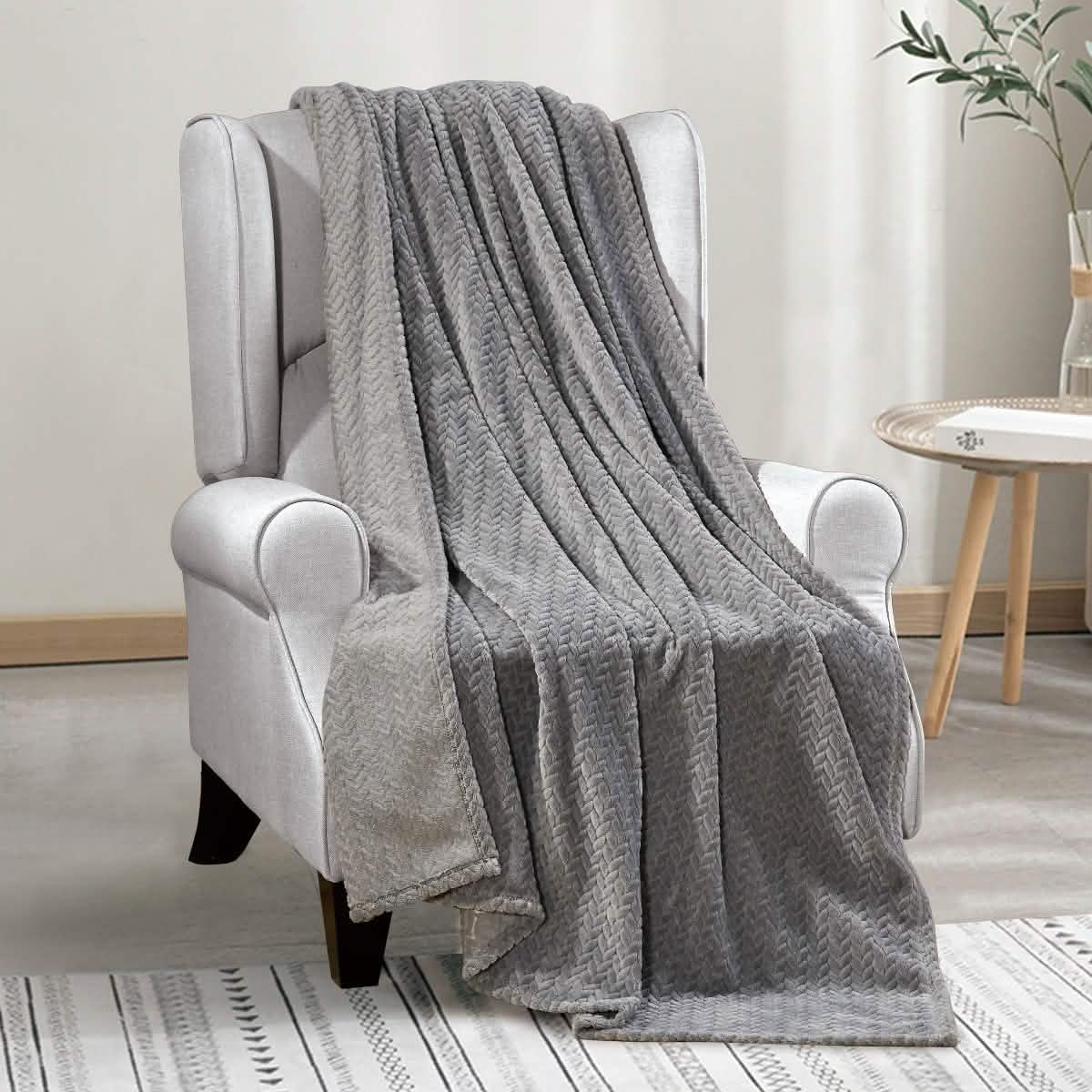 Oversized Chevron Braided Throw Blanket DailySale