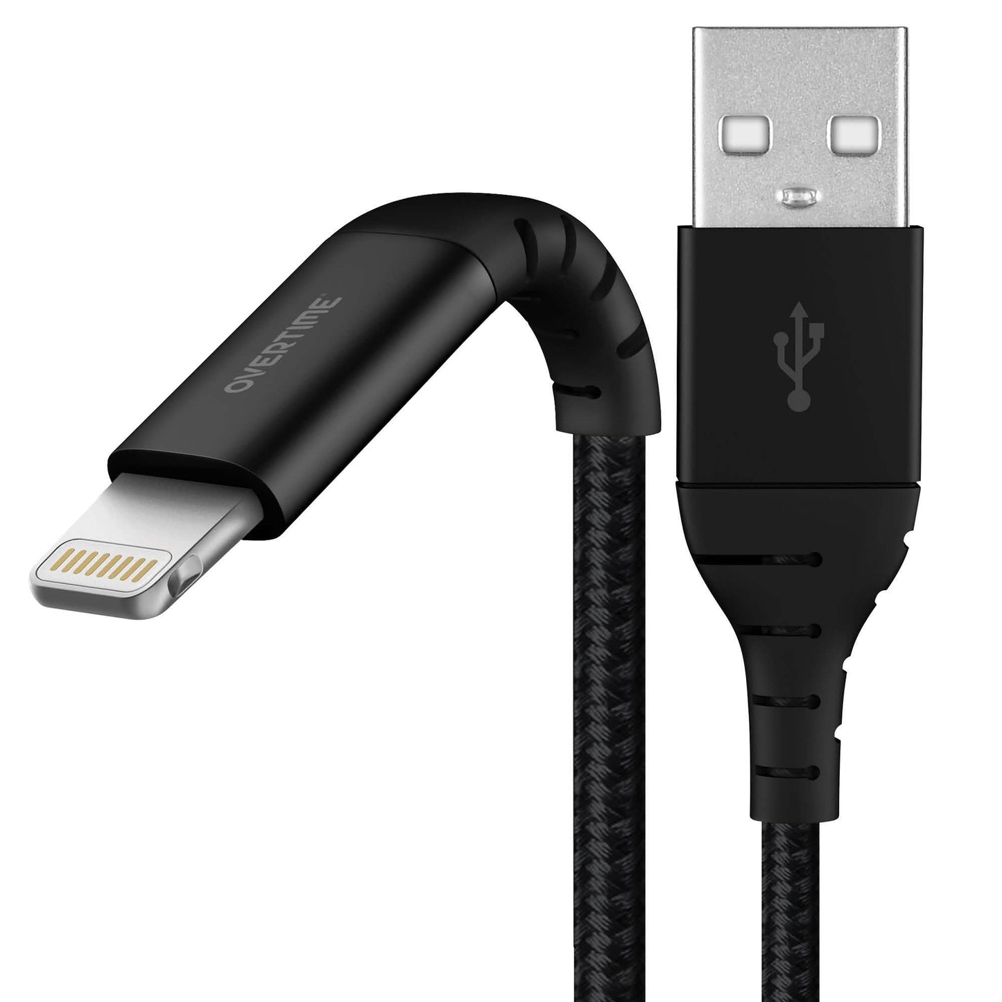 Overtime Apple Mfi Certified iPhone Charger 10ft Extra Long Nylon Braided Lightning Cable - Black DailySale
