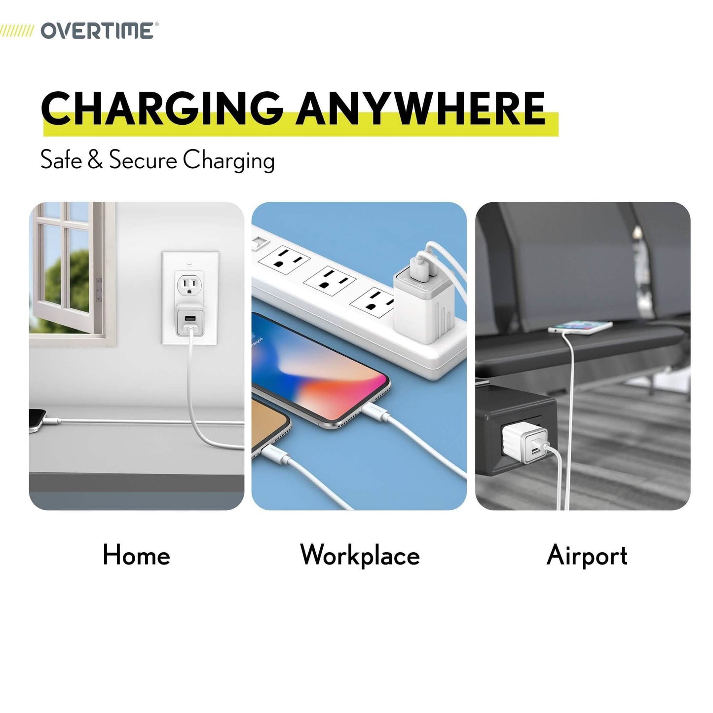 Overtime Dual USB Power Adapter Fast Charging Power Plug DailySale