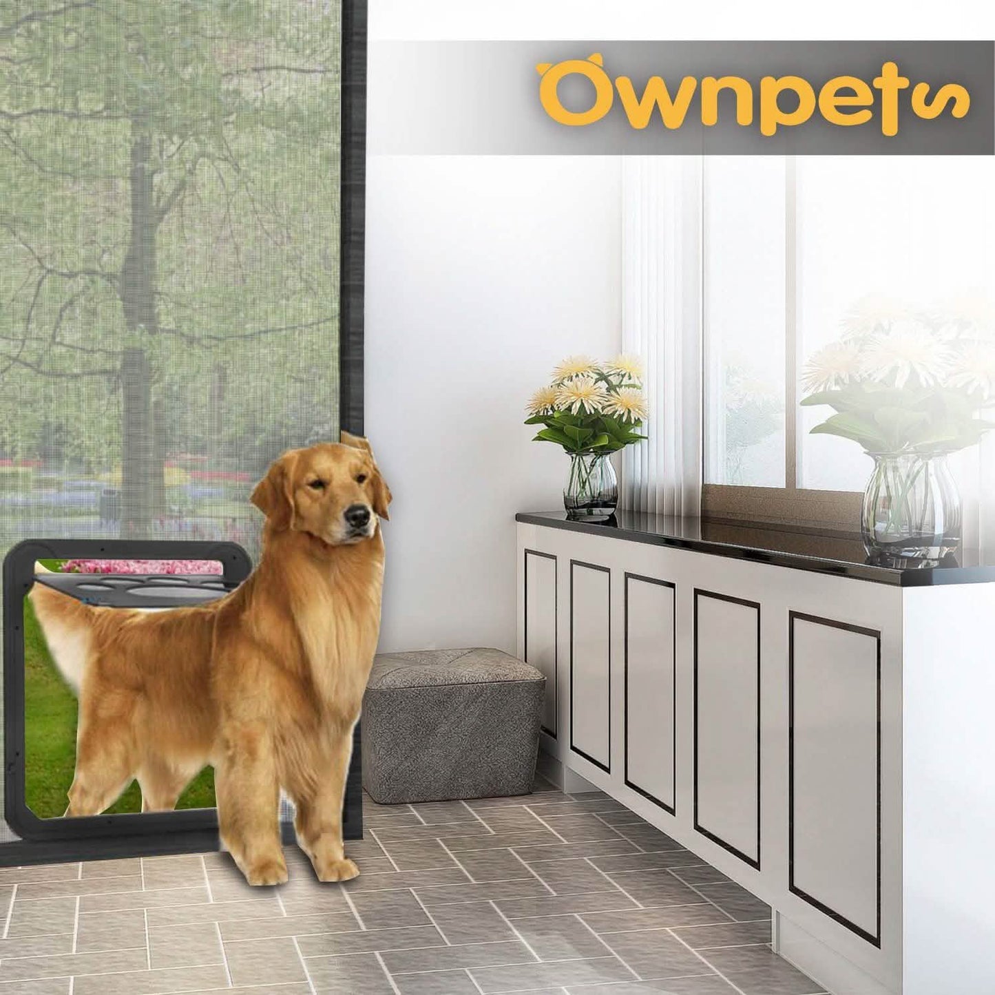 OWNPETS Pet Dog Magnetic Flap Screen Door DailySale