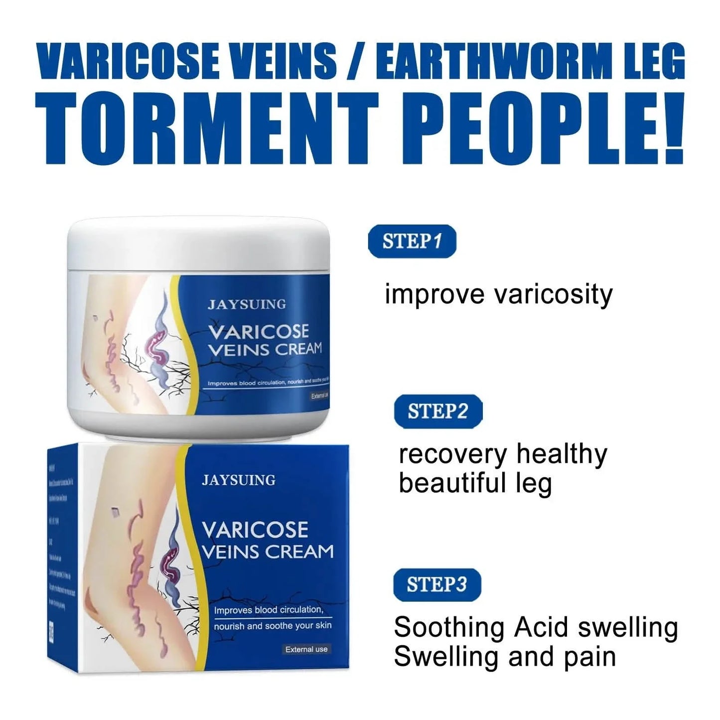 Pain Relief Leg Spider Veins Vasculitis Promote Circulation Smooth Metabolism 30g Exfoliation DailySale