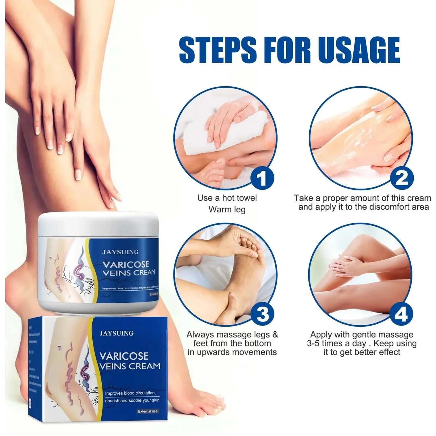 Pain Relief Leg Spider Veins Vasculitis Promote Circulation Smooth Metabolism 30g Exfoliation DailySale
