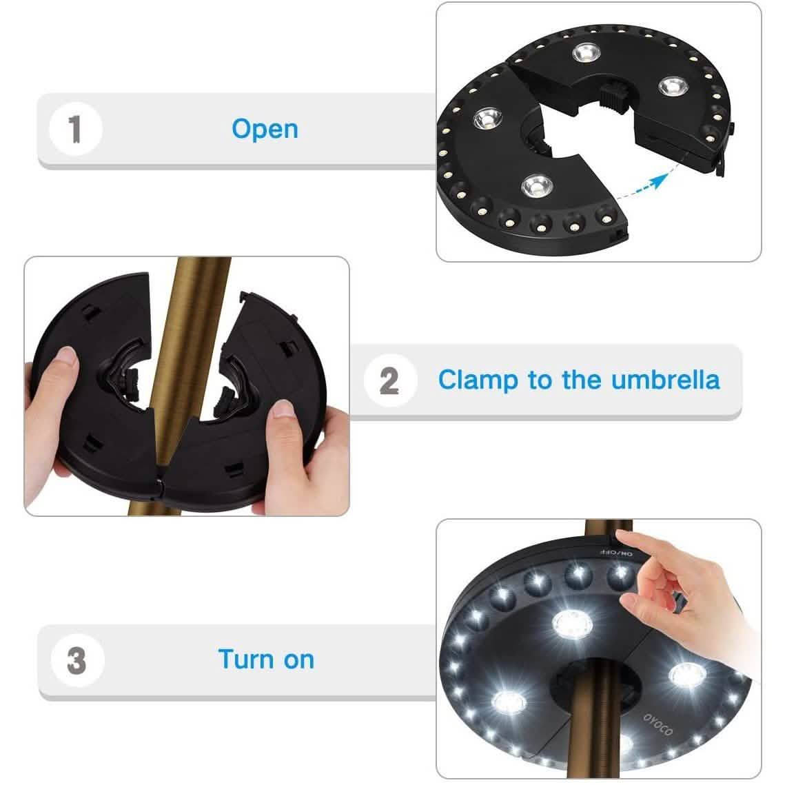 Patio Umbrella Light 3 Brightness Modes Cordless 28 LED Lights DailySale