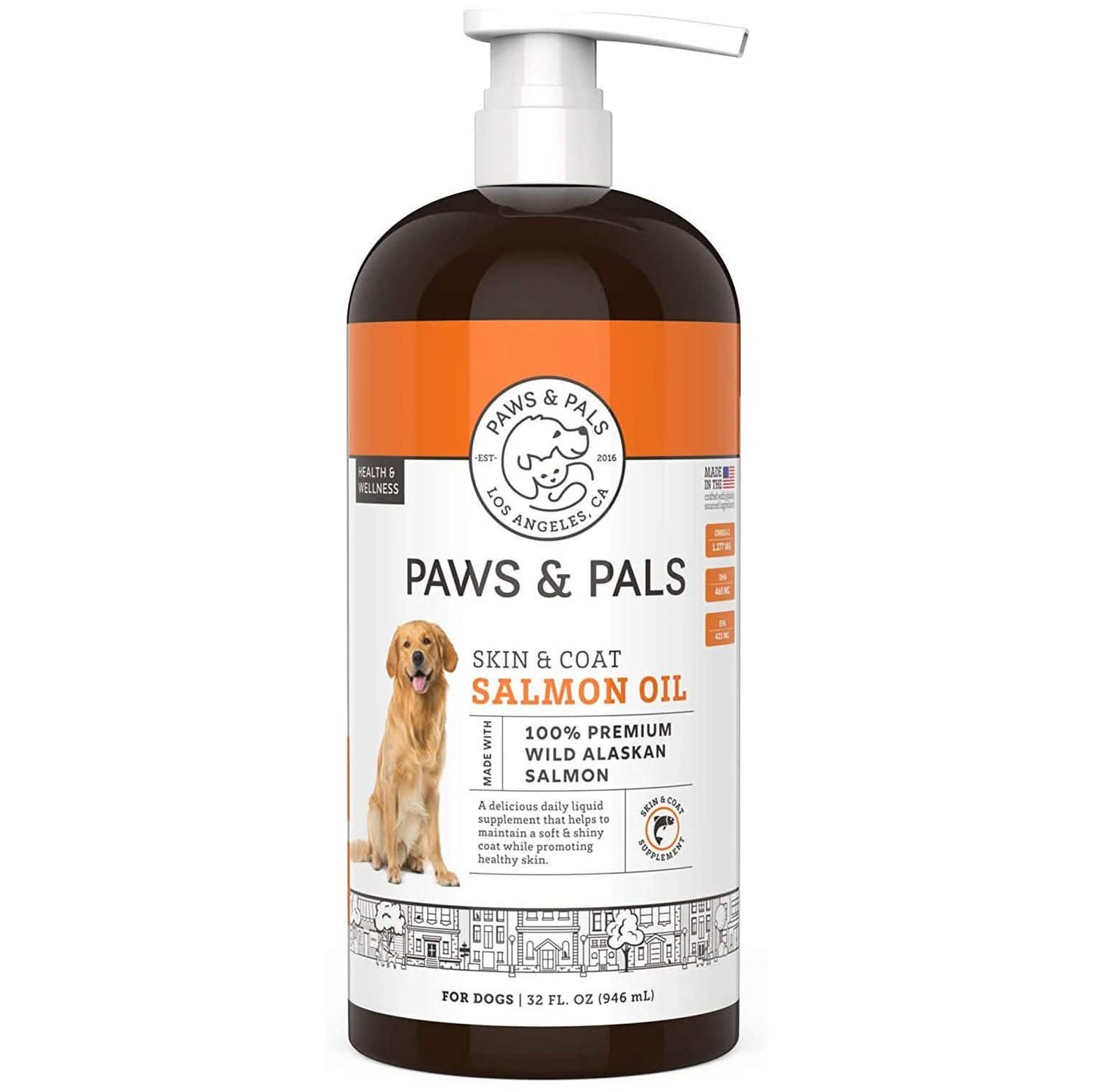 Paws & Pals Wild Alaskan Salmon Oil for Dogs and Cats - 32oz DailySale