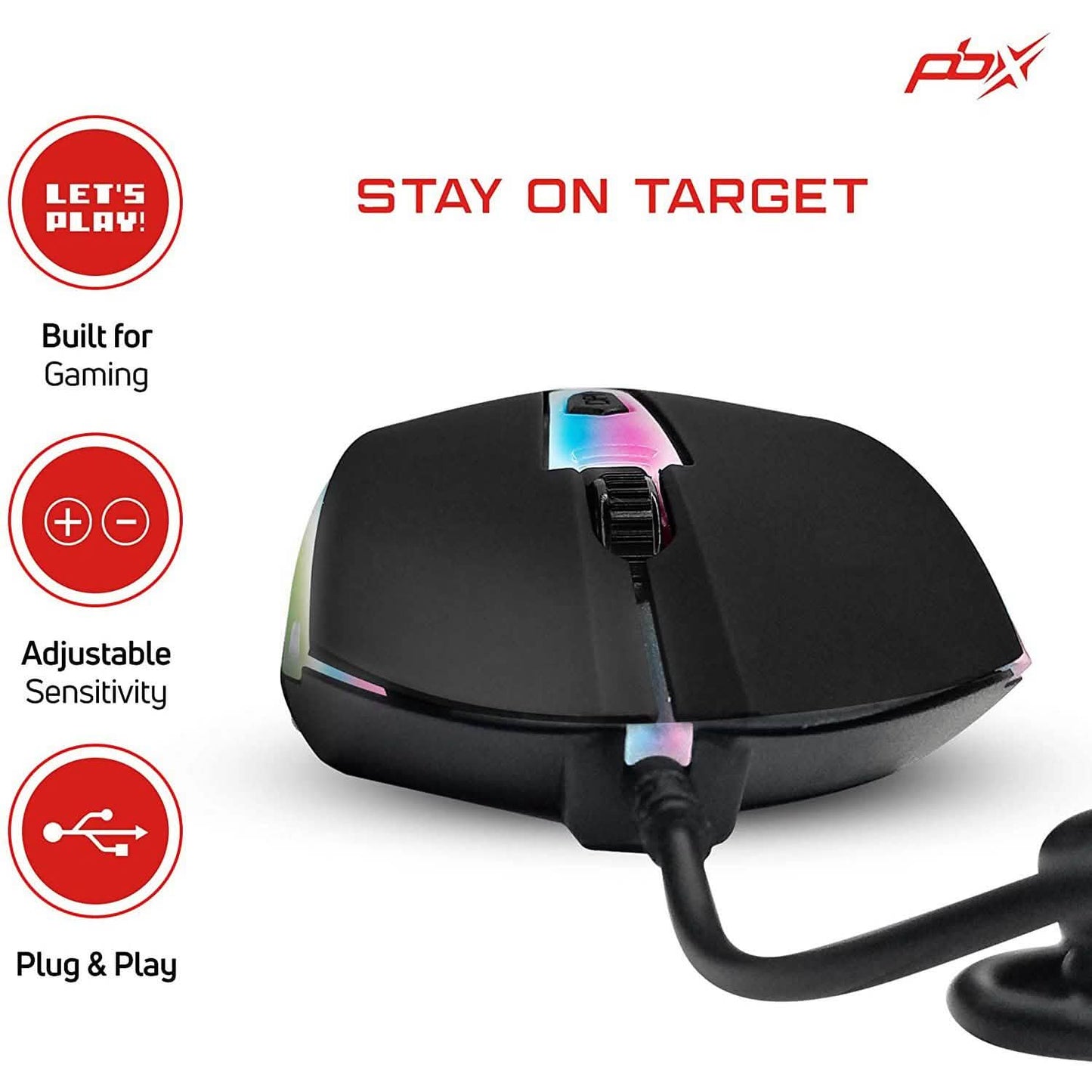 PBX Soldier Wired Gaming Mouse with 4 Optimized Buttons, 3 Levels of DPI DailySale