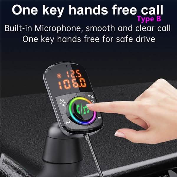 PD18W and QC3.0 Bluetooth 5.0 Car Radio Adapter Dual Fast Charging Port Wireless FM Audio Hands Free Car Kit Receiver DailySale