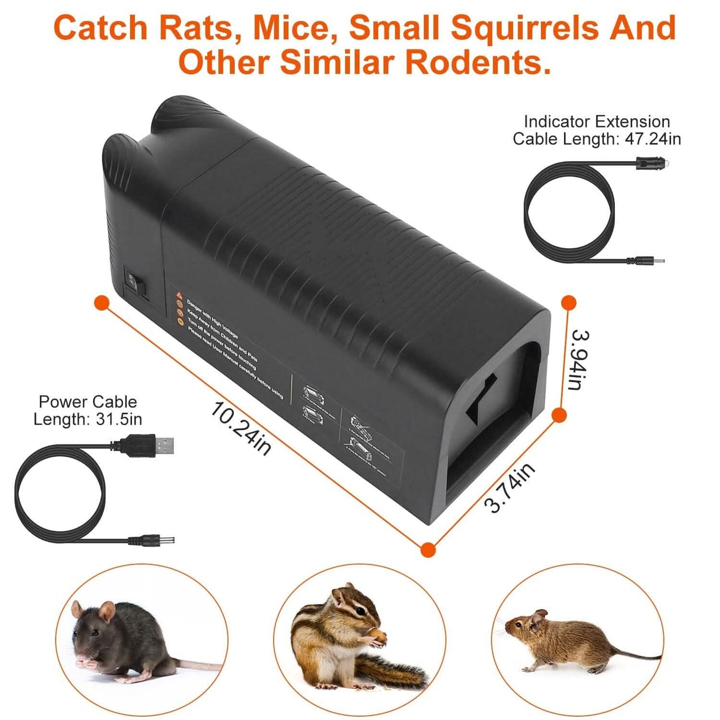 Pest Control Rechargeable Shock Mice Killer with 1800V High Voltage DailySale