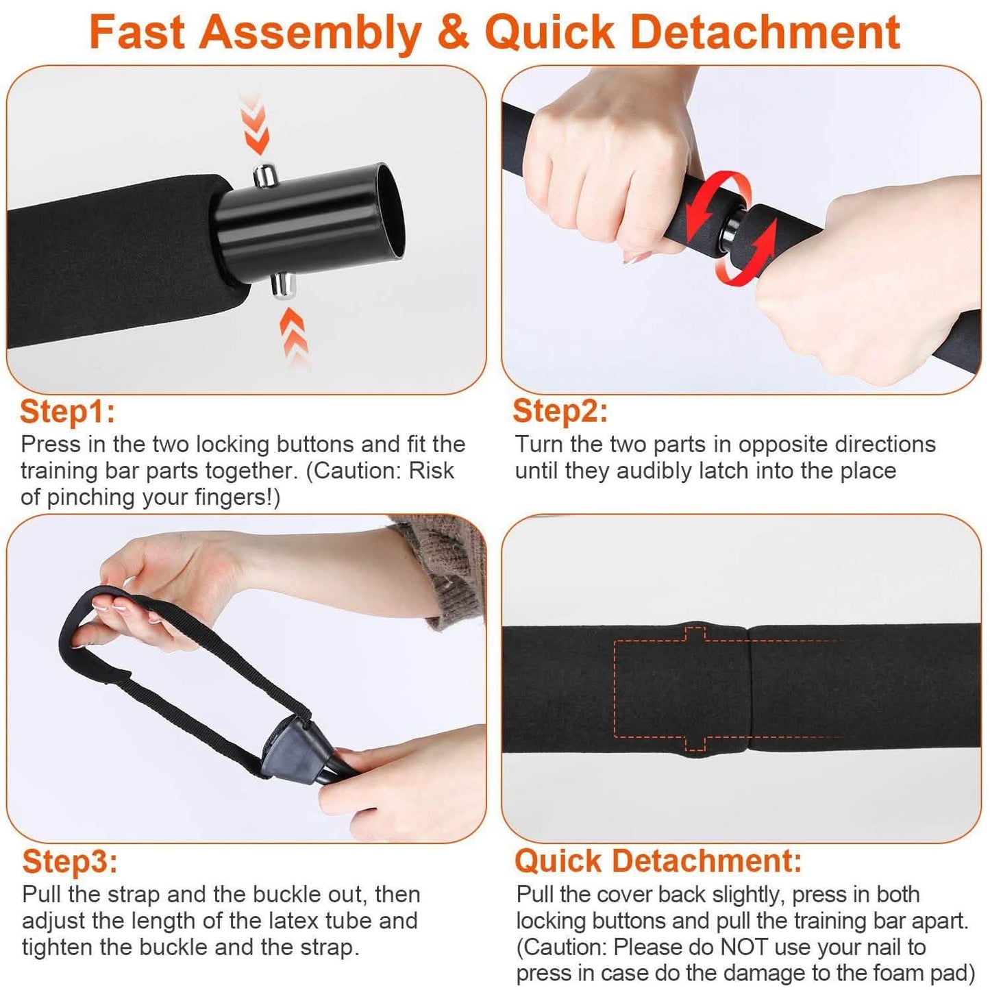 Pilates Bar Kit with 4 Resistance Bands DailySale
