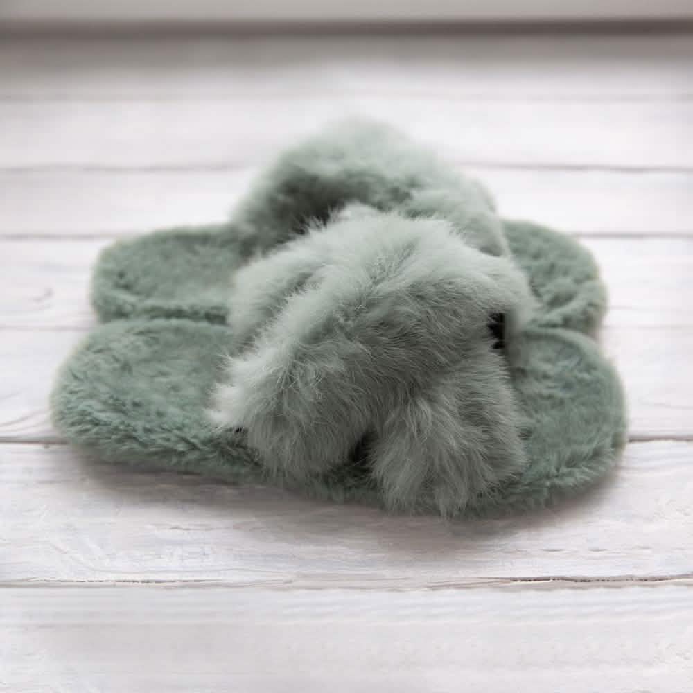Plush Cross Band Slippers DailySale