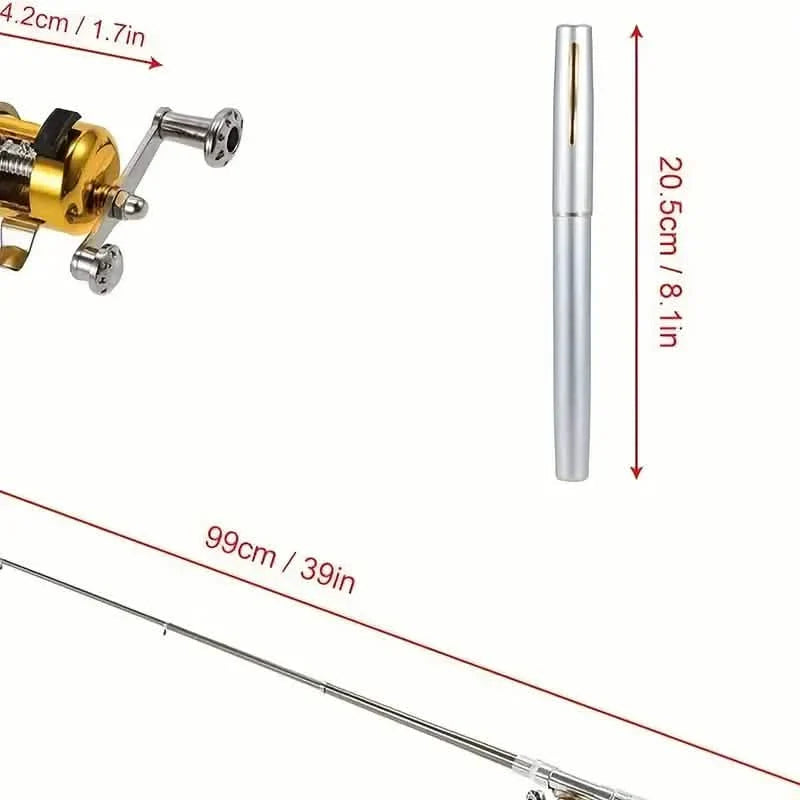 Pocket Size Fishing Rod, Small Mini Pen Shape Fishing Rod and Spinning Reel Combos Kit DailySale