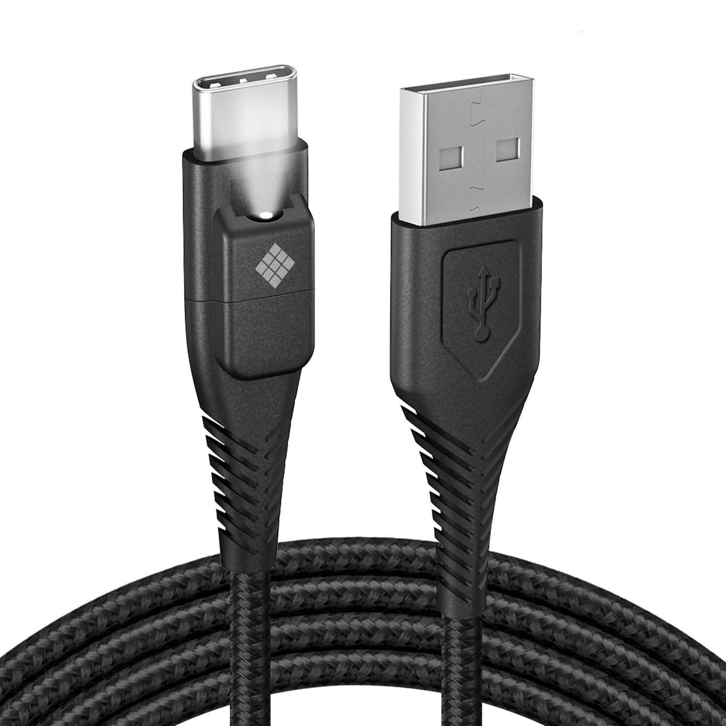 Polaroid 5 Ft USB Type-C Nylon Braided Charger Cable with LED Light DailySale
