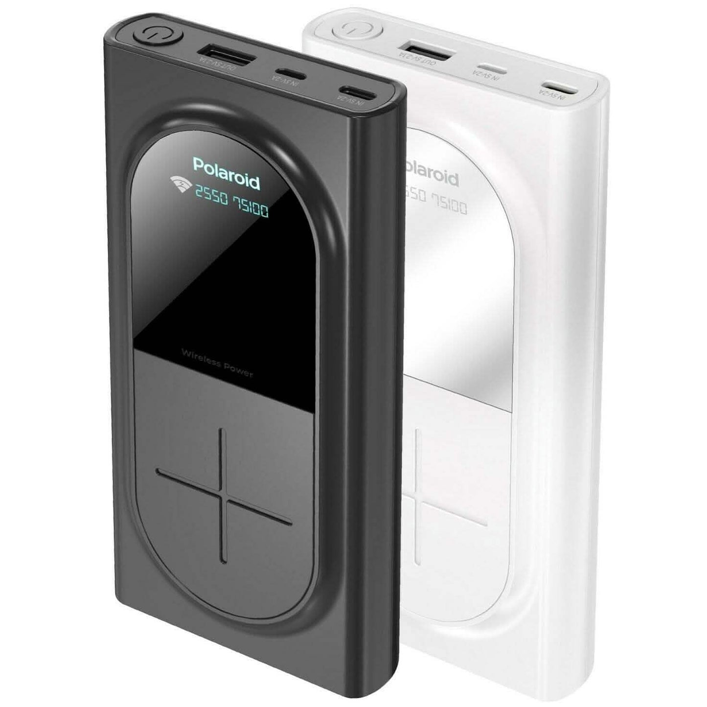 Polaroid Portable Wireless Power Bank - 10000mAh, USB Charging, Digital Display DailySale