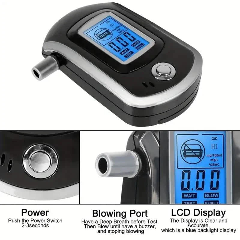 Police-Grade Breathalyzer with LCD Display - AT6000 Alcohol Tester DailySale
