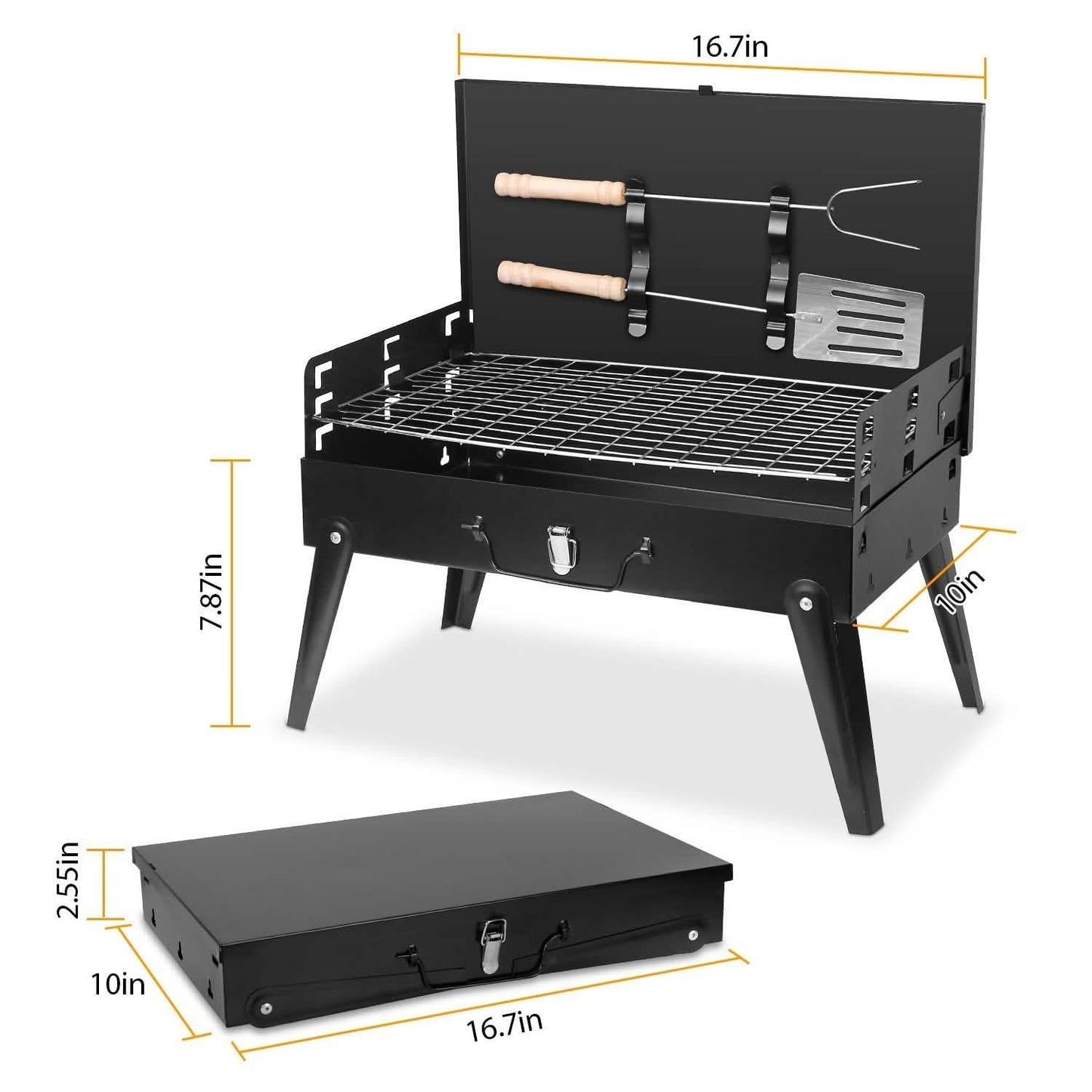 Portable Charcoal Grill Foldable BBQ Suitcase DailySale