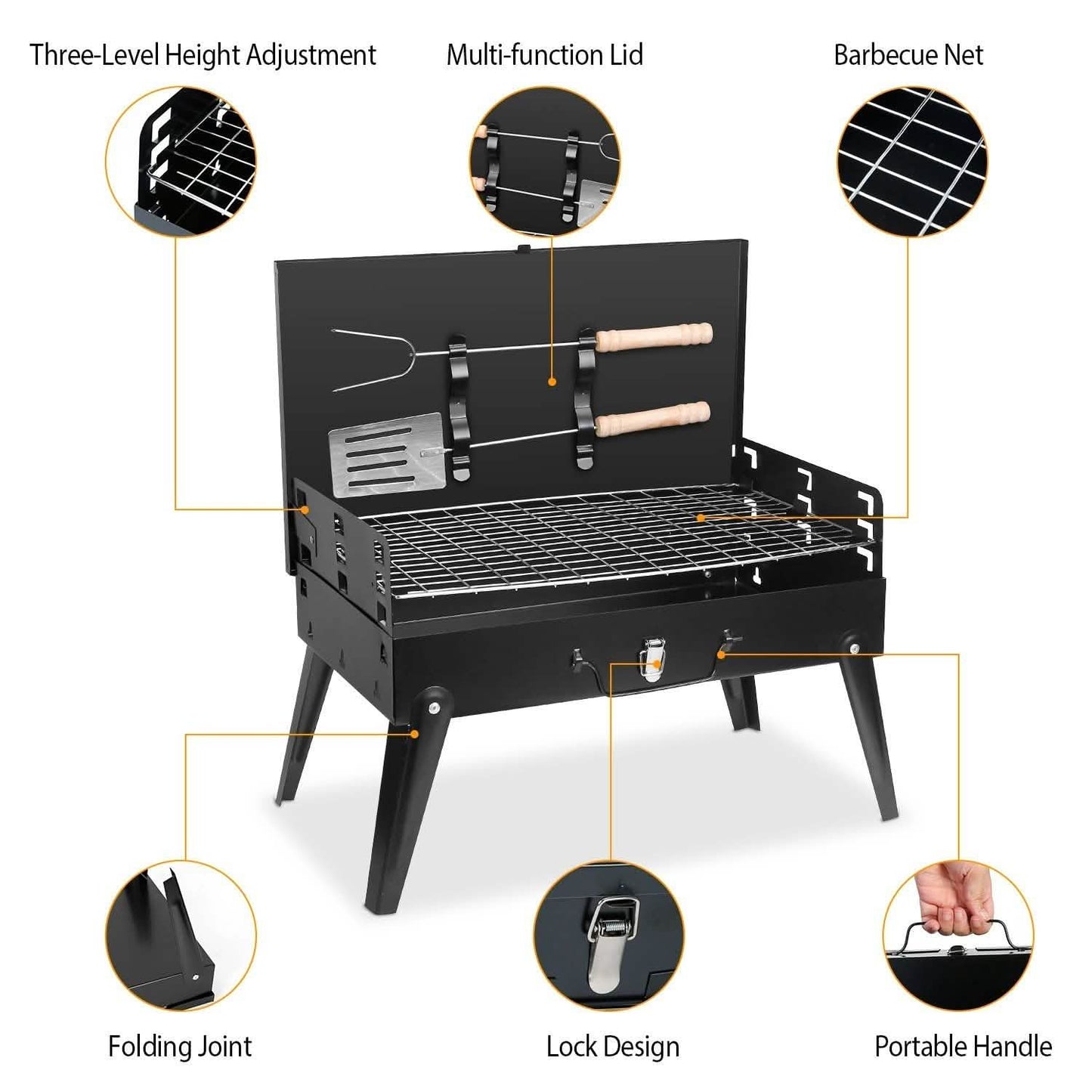 Portable Charcoal Grill Foldable BBQ Suitcase DailySale