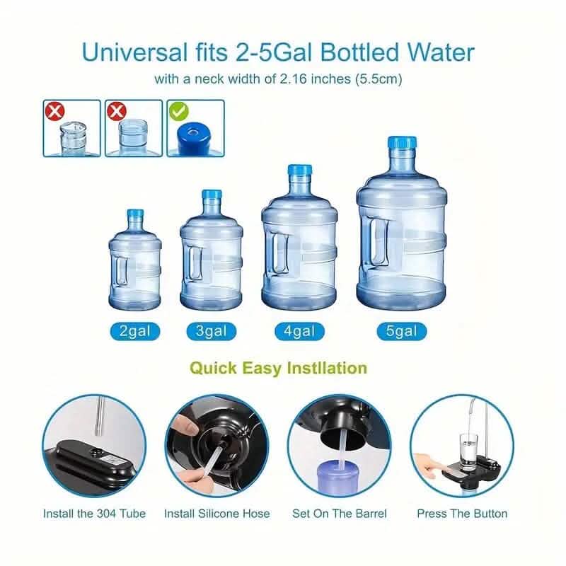 Portable Electric Smart Water Dispenser for 5 Gallon Bottles DailySale