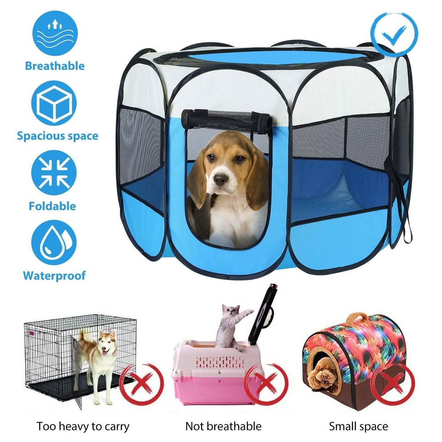 Portable Foldable Pet Playpen For Dogs Cats Other Pets DailySale