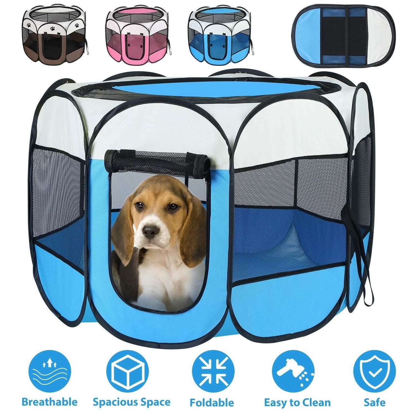 Portable Foldable Pet Playpen For Dogs Cats Other Pets DailySale