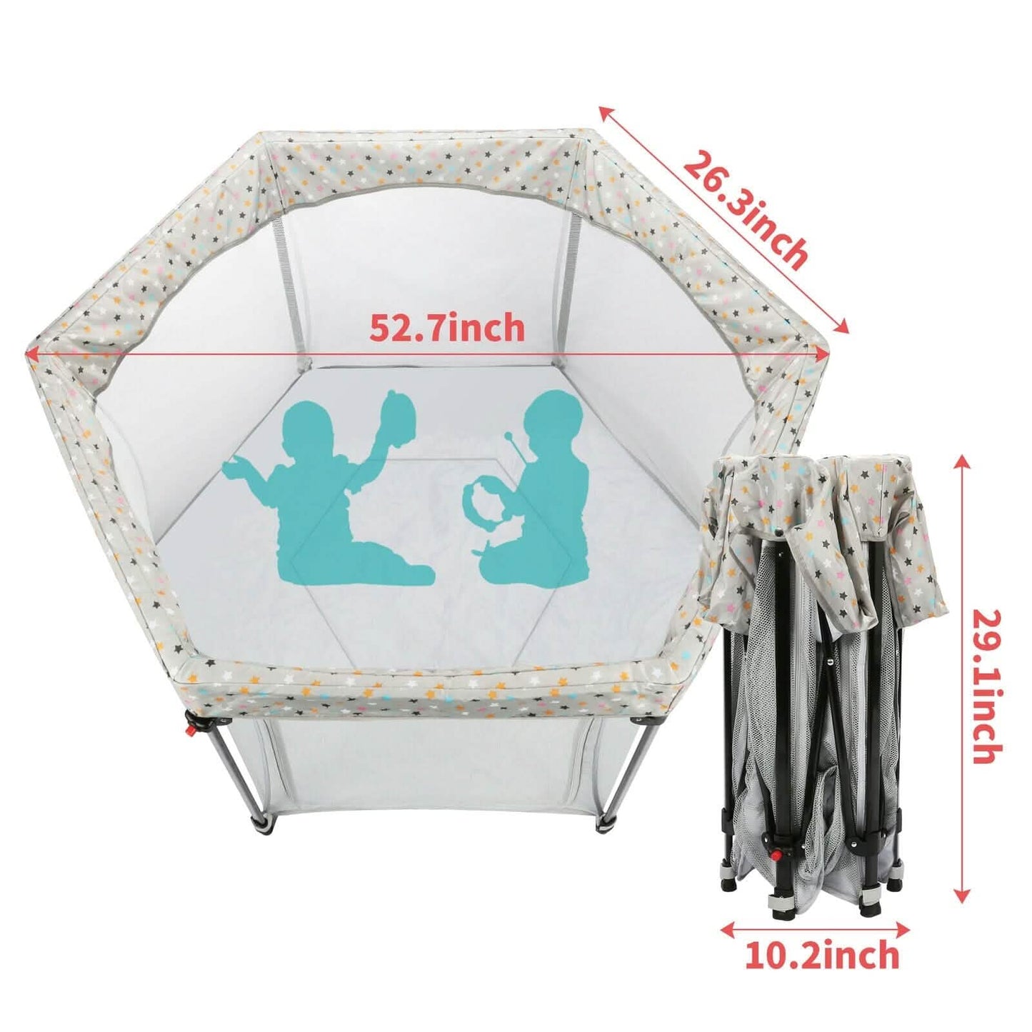 Portable Folding Playard for Babies, Toddler Indoor & Outdoor Play DailySale