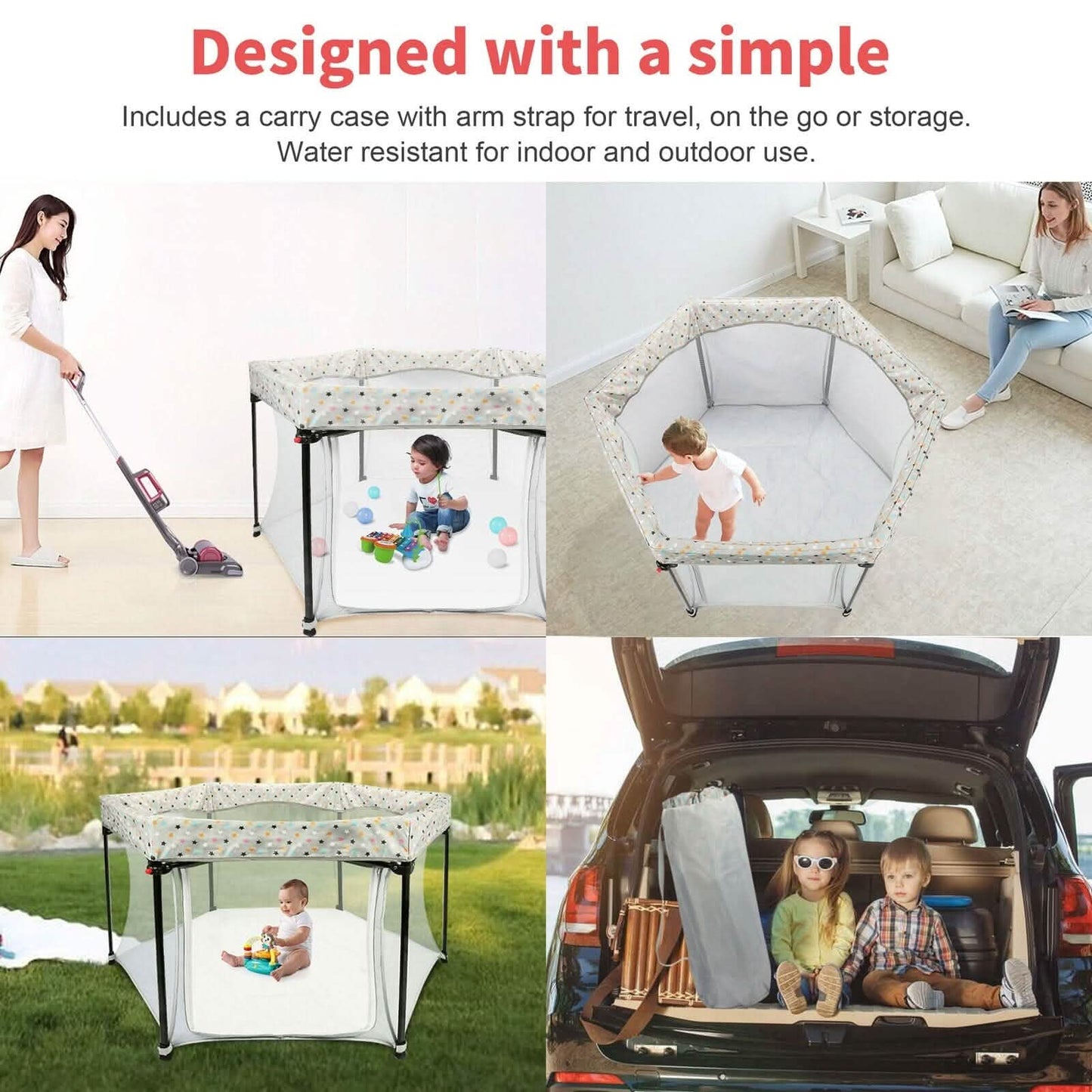 Portable Folding Playard for Babies, Toddler Indoor & Outdoor Play DailySale