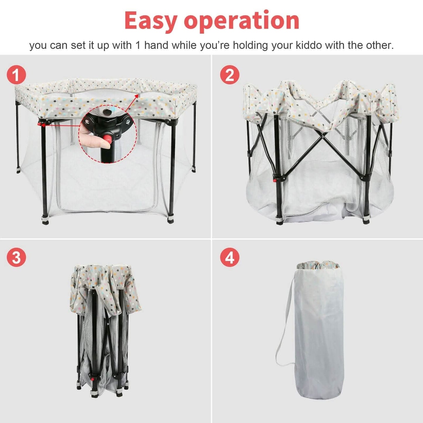 Portable Folding Playard for Babies, Toddler Indoor & Outdoor Play DailySale