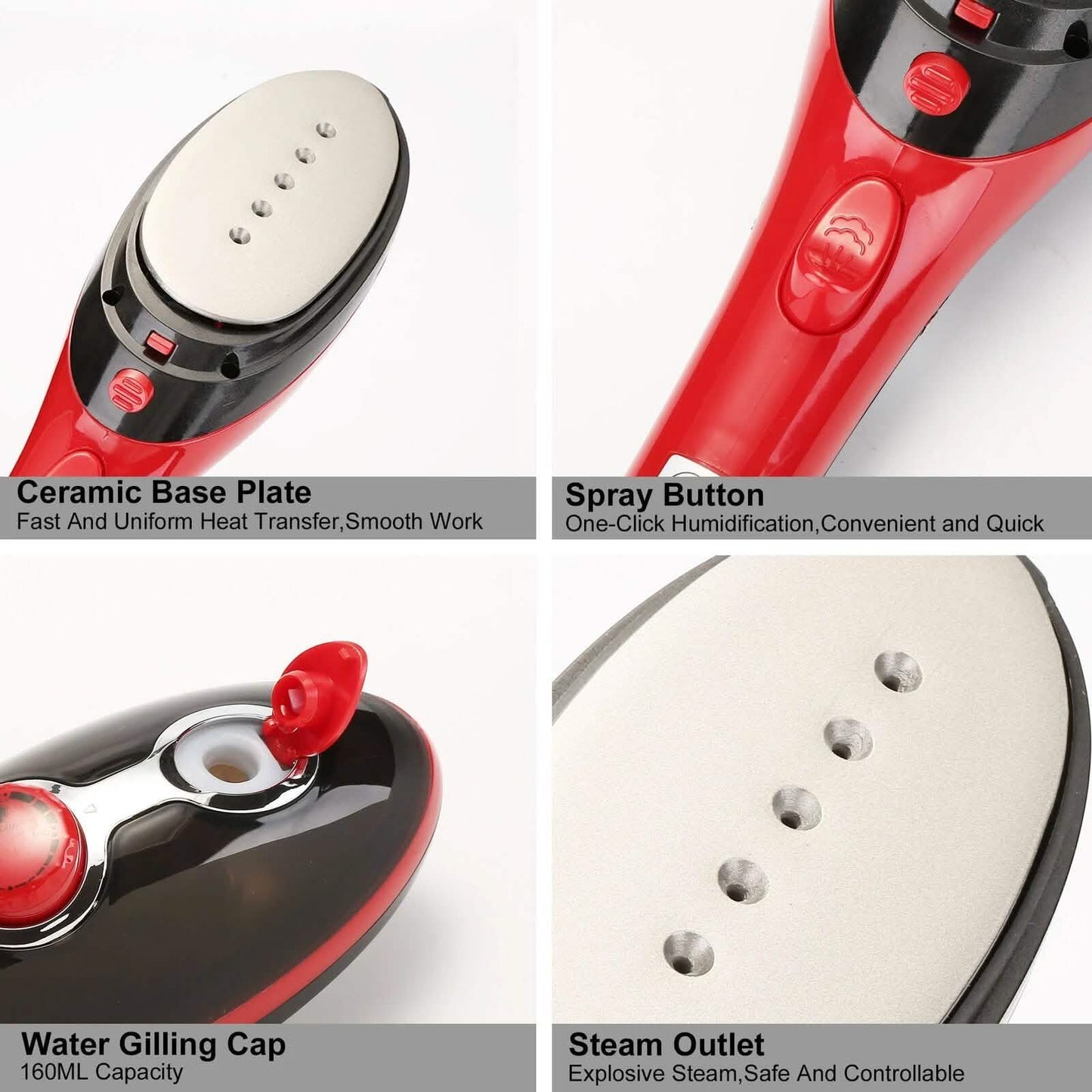 Portable Hand-Held Steam Iron 30s Fast Heating for Home Travel Garment DailySale