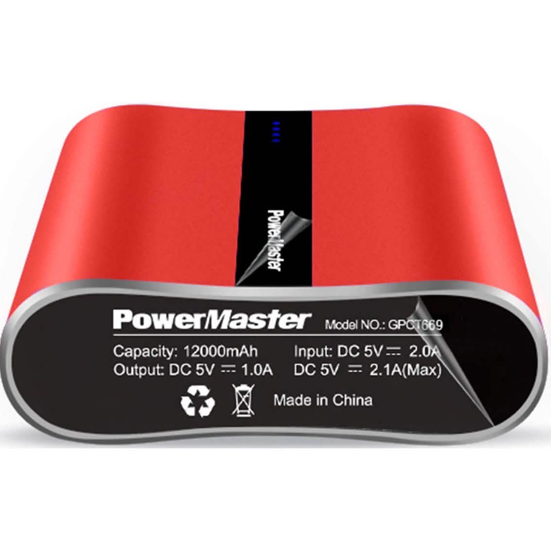 Powermaster 12000mAh Portable Charger with Dual USB Ports 3.1A Output DailySale