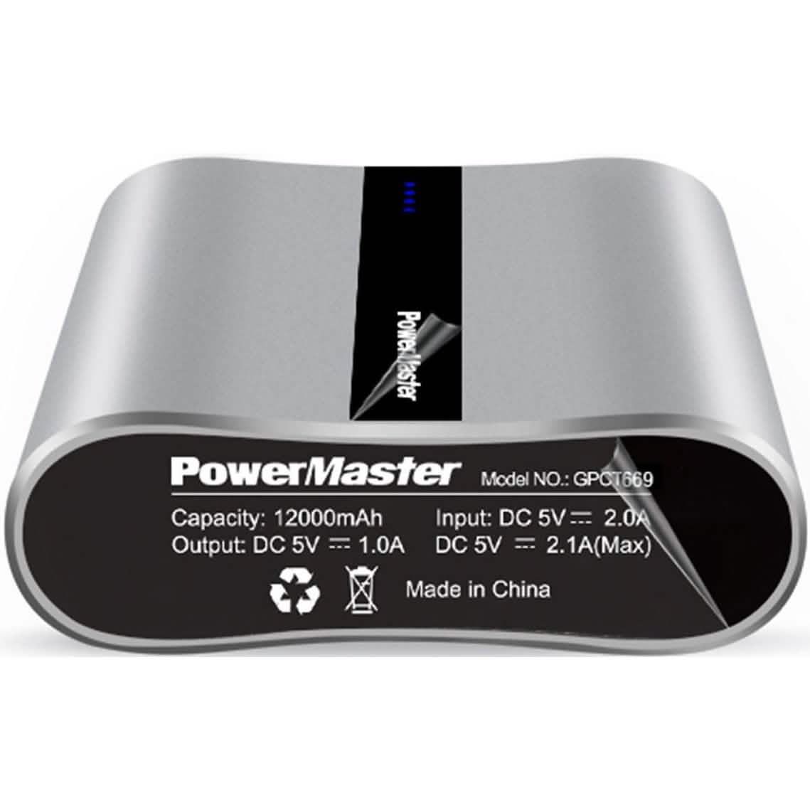 Powermaster 12000mAh Portable Charger with Dual USB Ports 3.1A Output DailySale