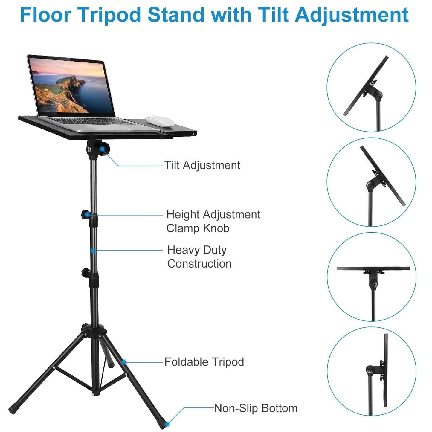 Projector Tripod Stand Folding with Height Tilt Adjustment DailySale