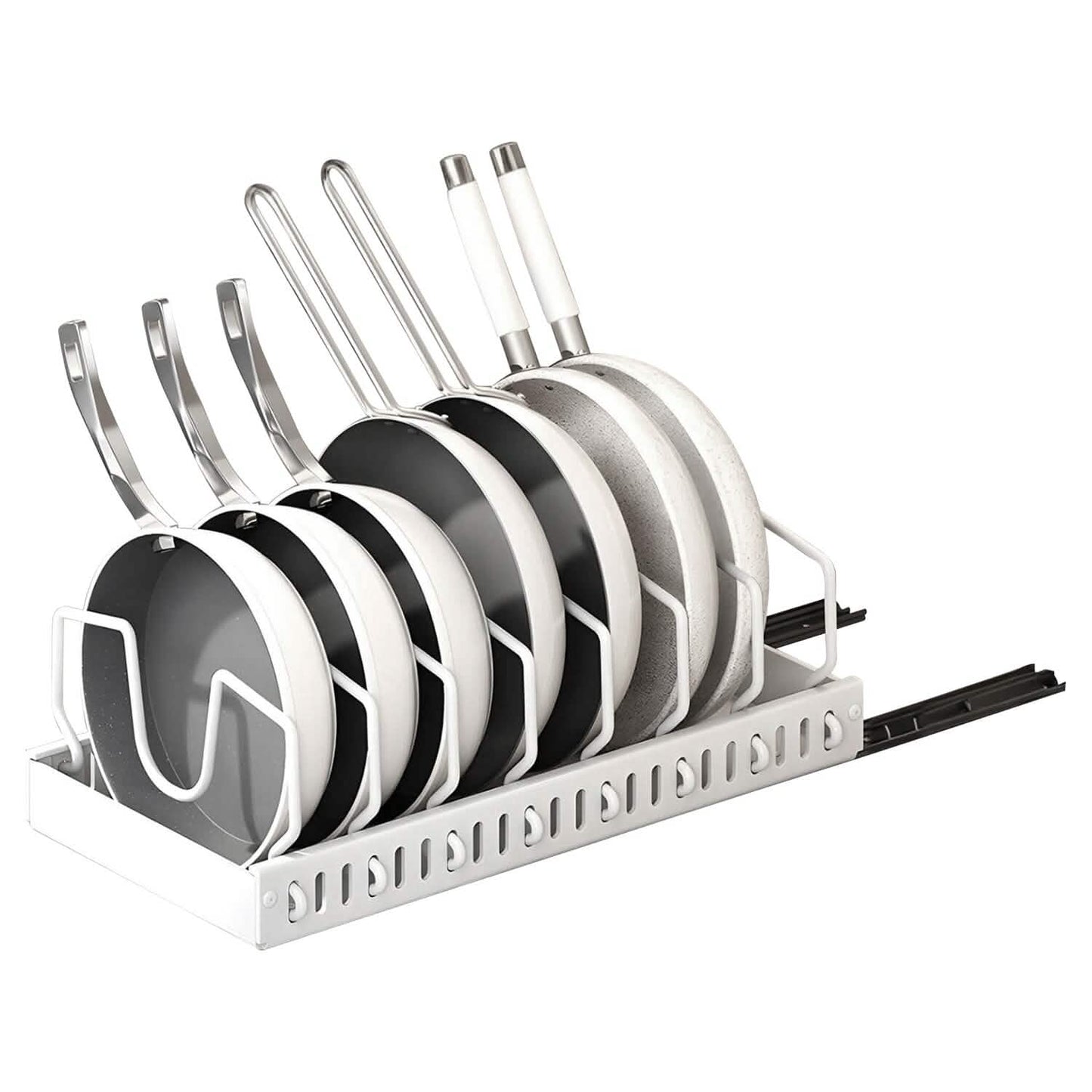 Pull Out Pots and Pans Organizer with 8 Adjustable Dividers DailySale