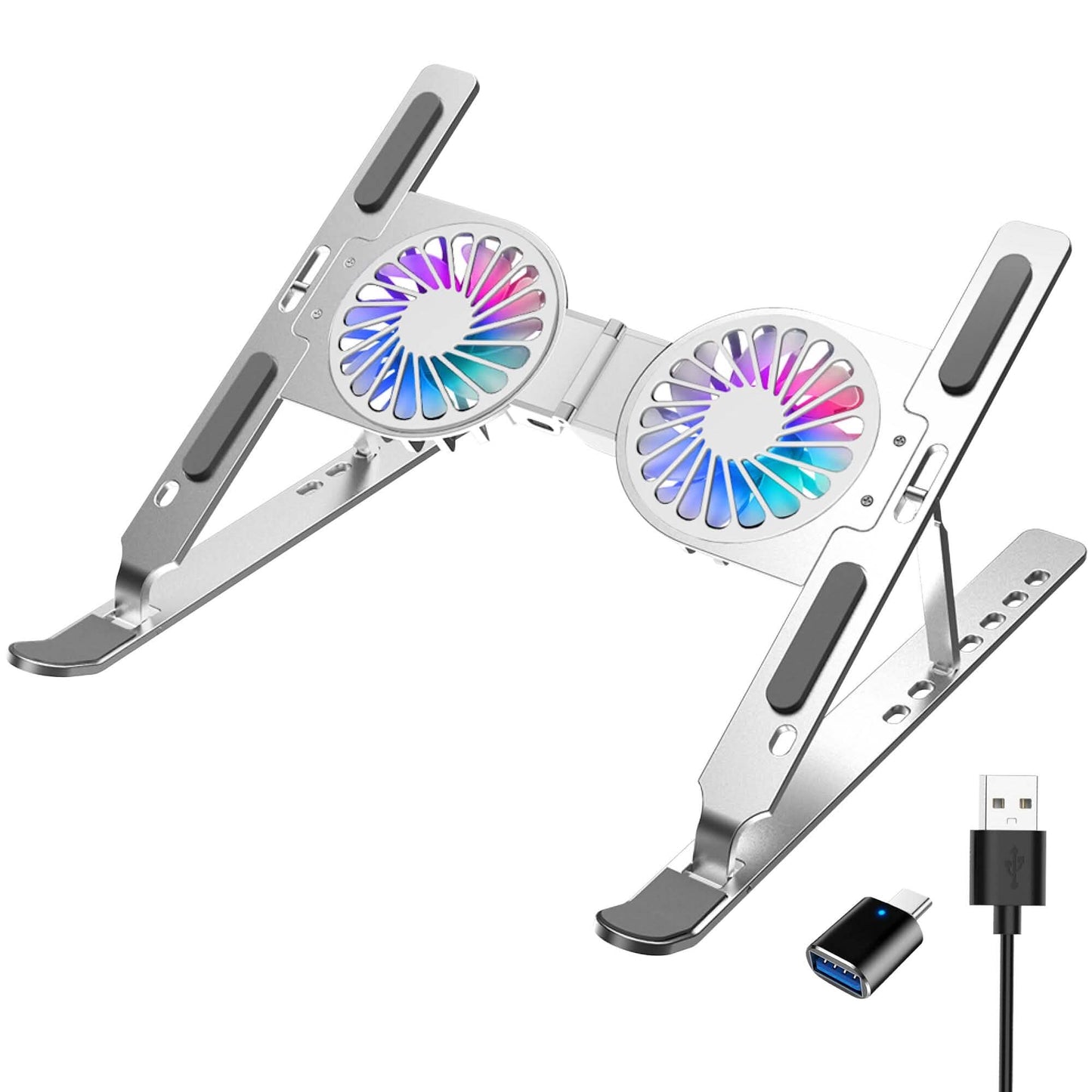 Purely F82 Adjustable Laptop Stand Laptop Cooling Pad Fan Ergonomic Foldable Laptop Holder DailySale