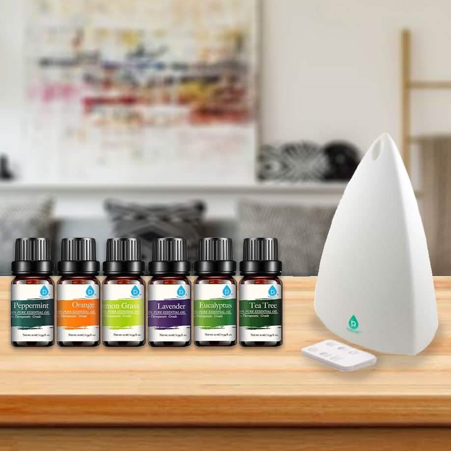Pursonic Aroma Diffuser with Remote and 6-Pack Aromatherapy Oils DailySale