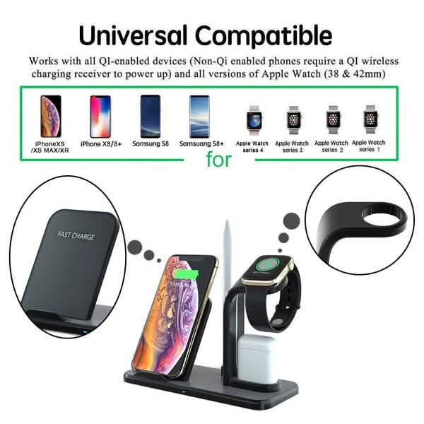 Qi 10W Fast Phone Wireless Charging Stand DailySale