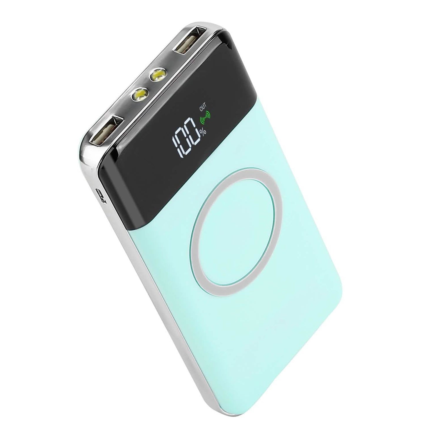 Qi Wireless Station 10000mAh Powerbank with 4 Modes Flashlight DailySale