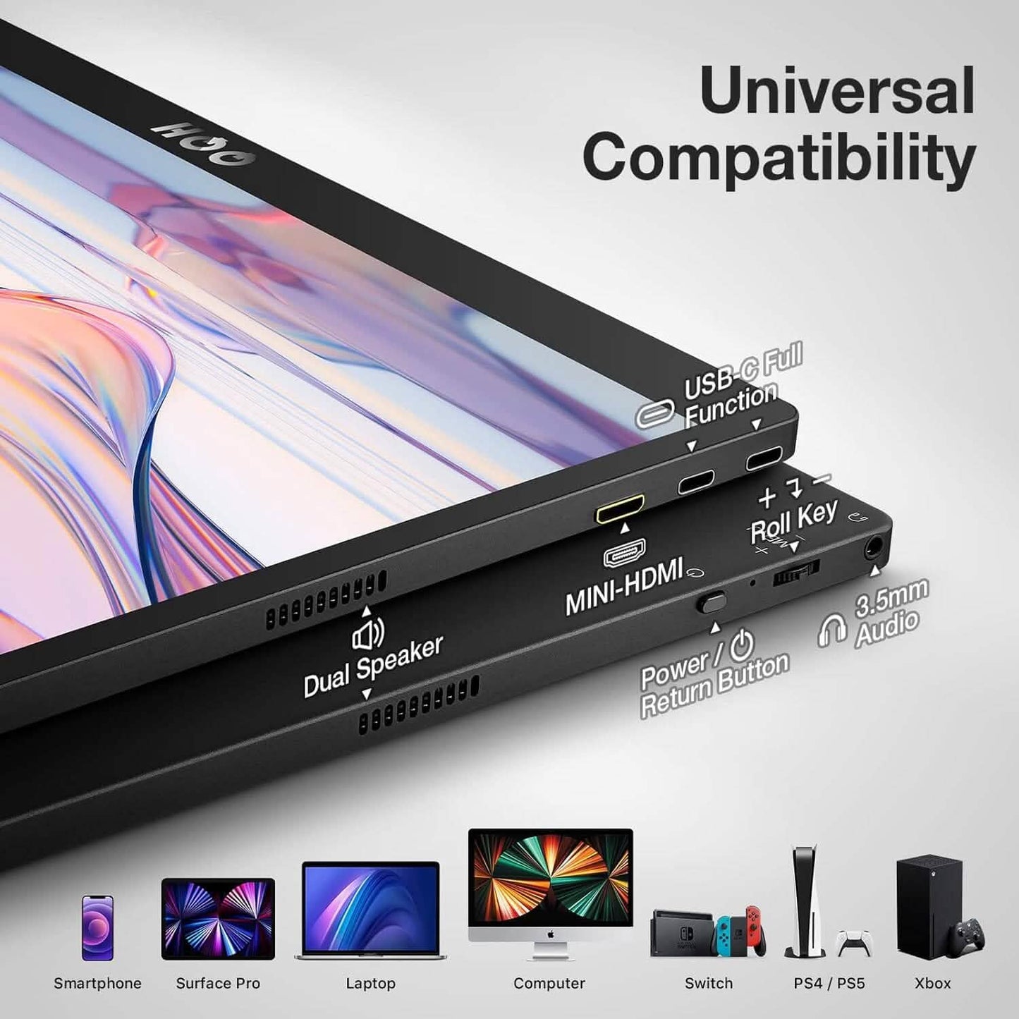 QQH 15.6" 1080P IPS Portable Monitor (Refurbished) DailySale