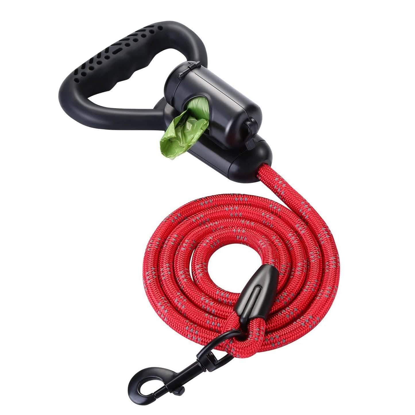 Reflective Durable 2-in-1 Dog Leash 5ft Hands-Free Waste Bag Dispenser DailySale