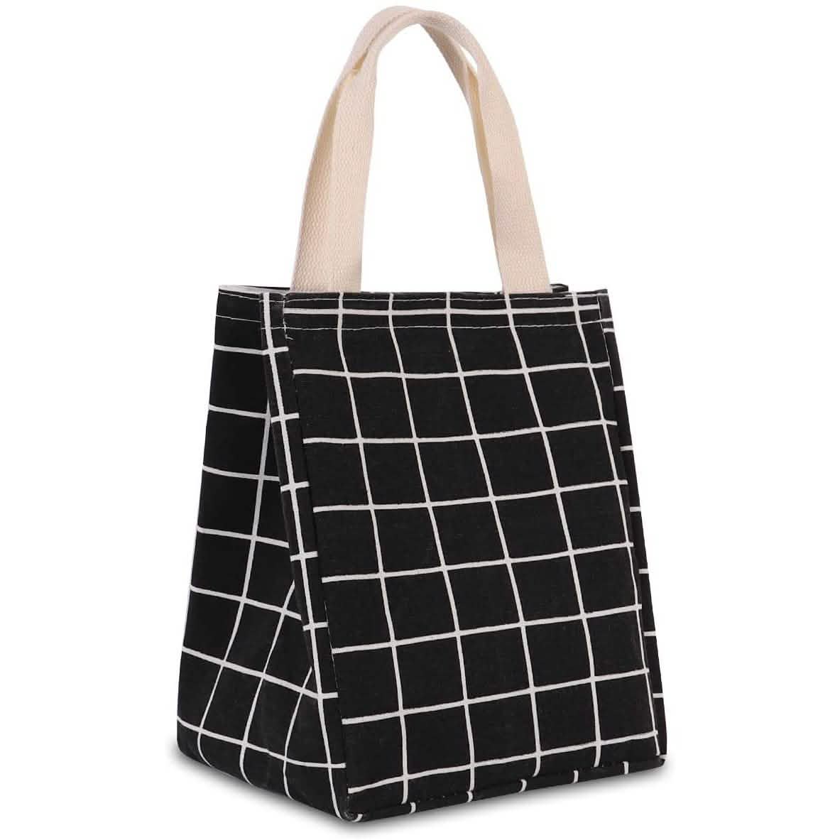 Reusable Lunch Bag Insulated Lunch Box Canvas Fabric with Aluminum Foil DailySale