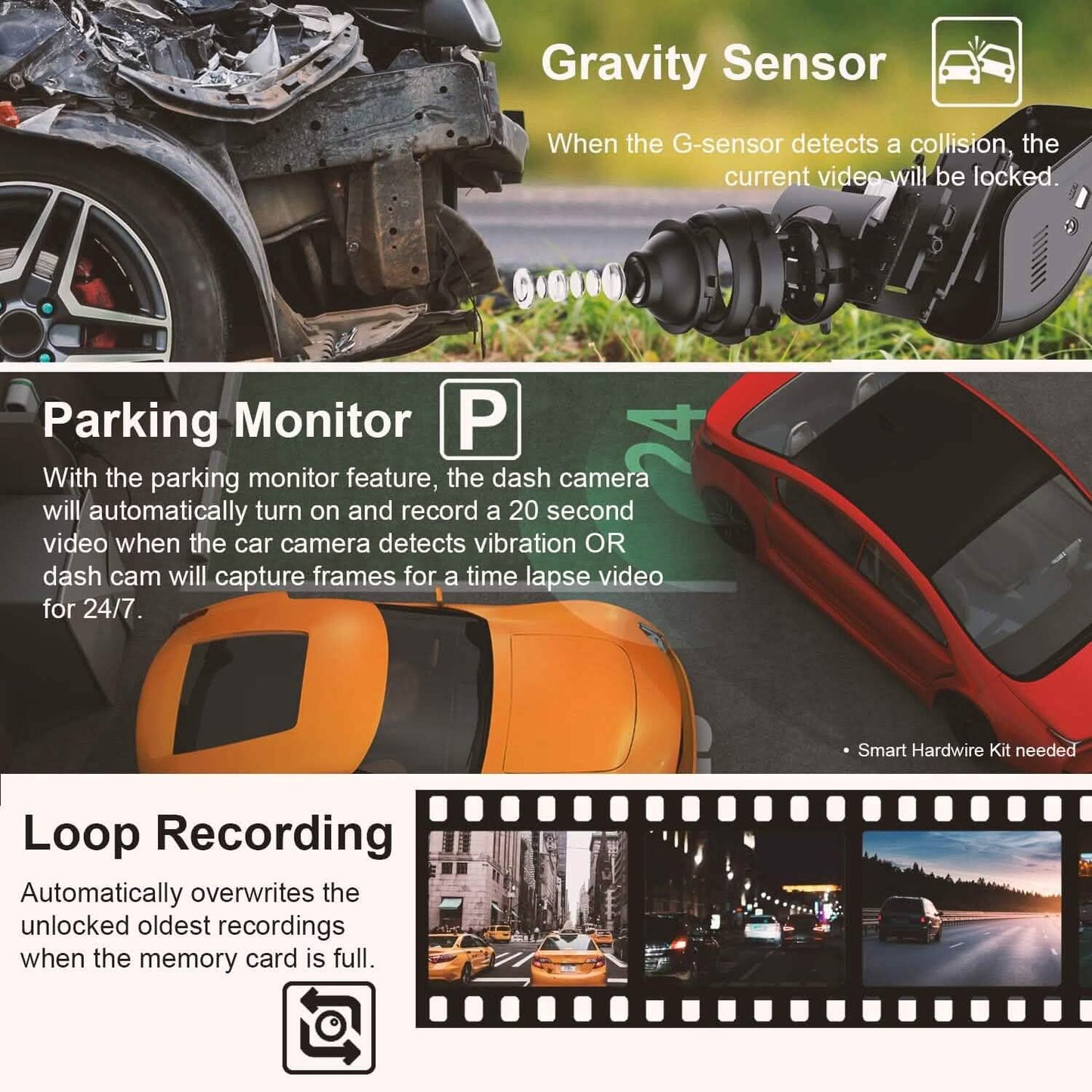 REXING V1 - 4K Ultra HD Car Dash Cam 2.4" LCD Screen (Refurbished) DailySale
