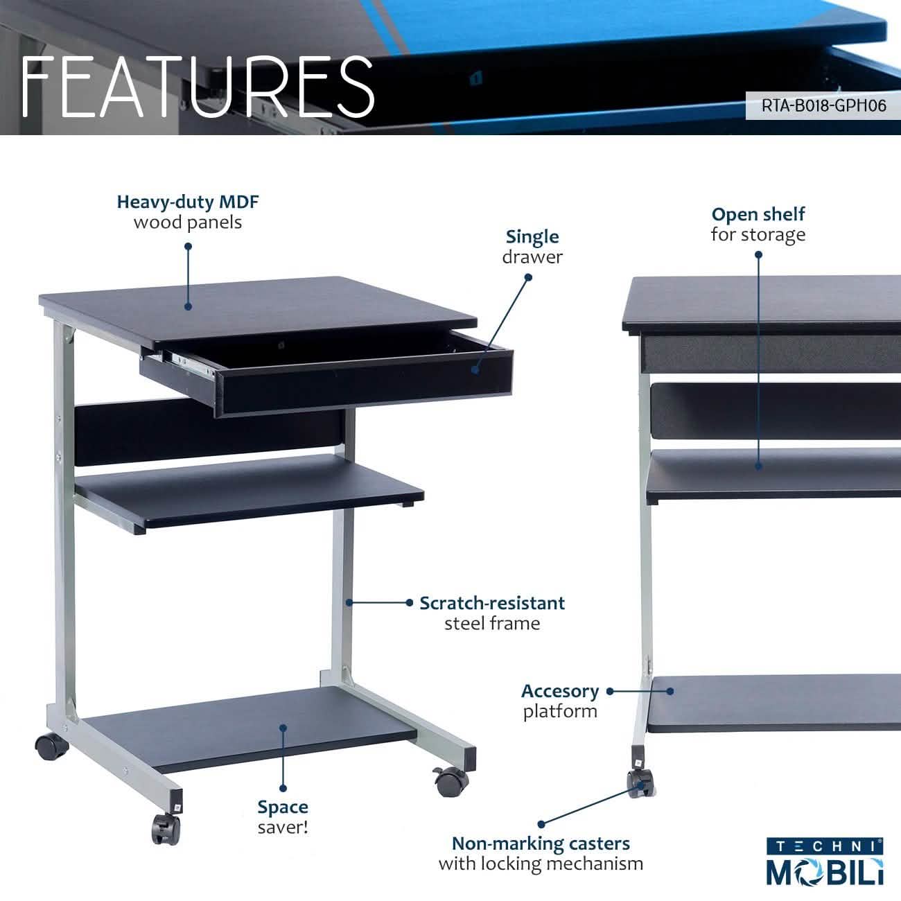 Rolling Laptop Cart with Storage DailySale