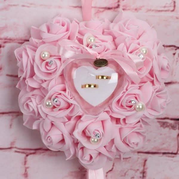Rose Pillow Heart Cushion Ring Holder DailySale