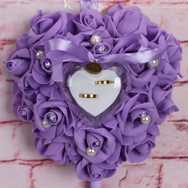 Rose Pillow Heart Cushion Ring Holder DailySale