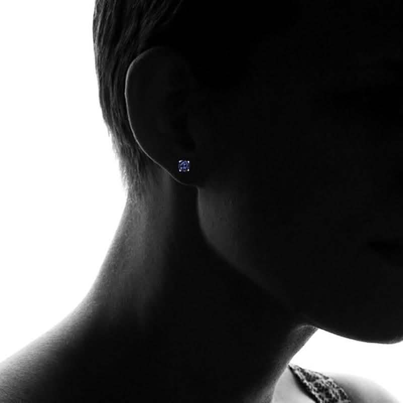 Round-cut London Blue Topaz Stud Earrings by Pori DailySale