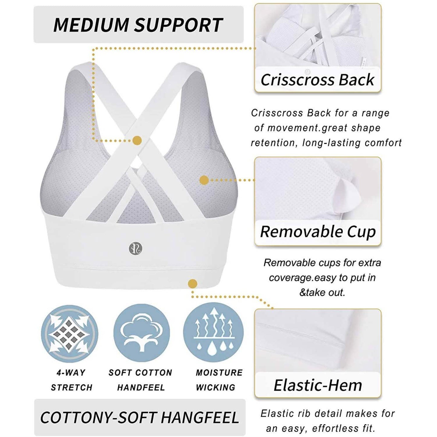 RUNNING GIRL Criss-Cross Back Padded Strappy Sports Bra DailySale