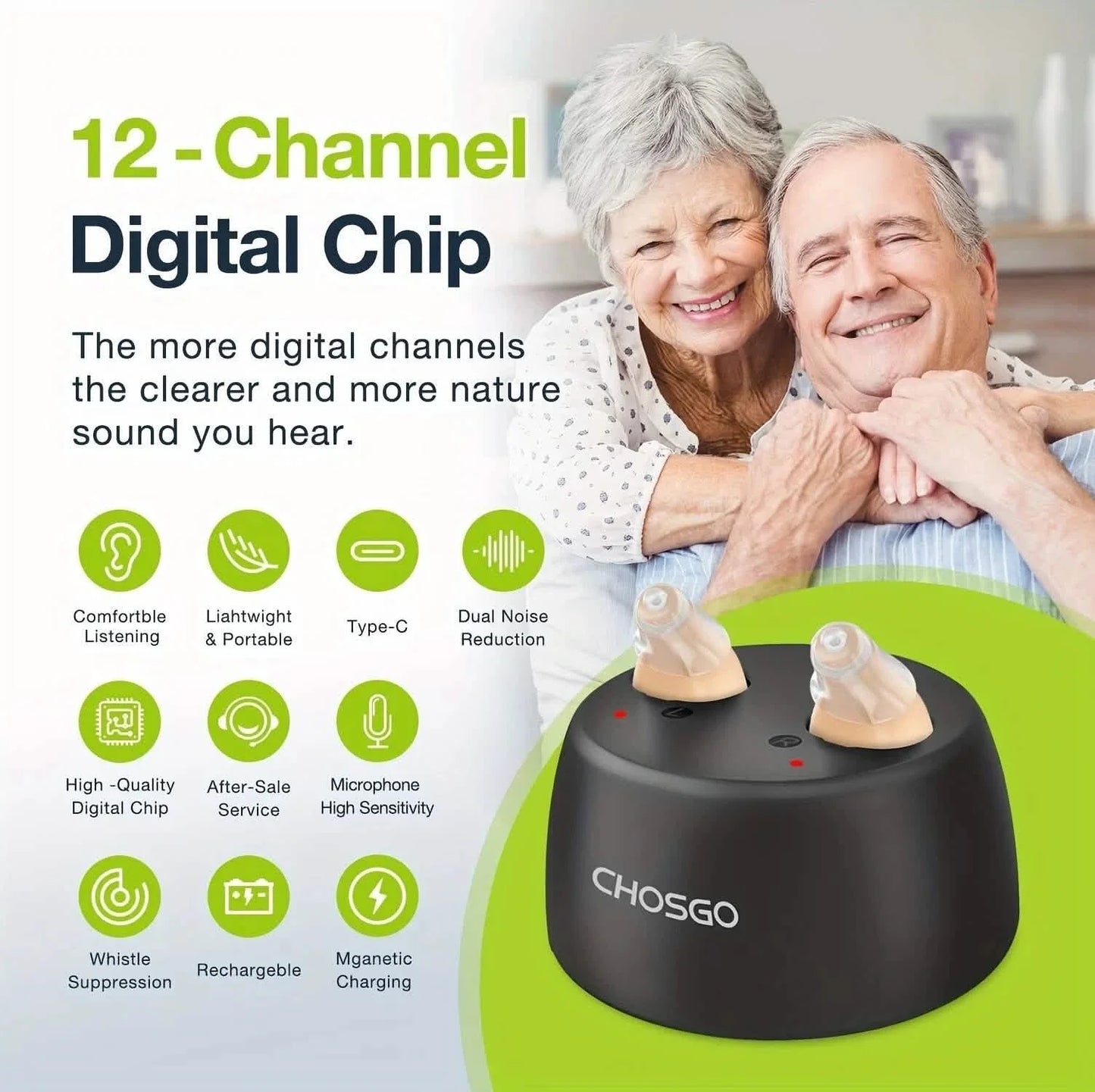 Rechargeable Hearing Aids – Invisible In-Ear, Noise Reduction, Volume Control DailySale