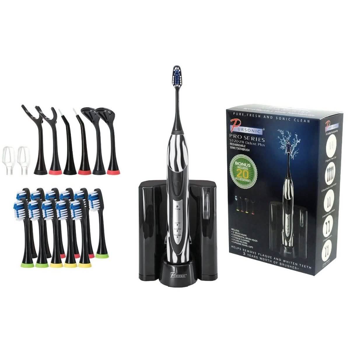 S520 Sonic Toothbrush - Accessories and Activated Coconut Charcoal Powder DailySale