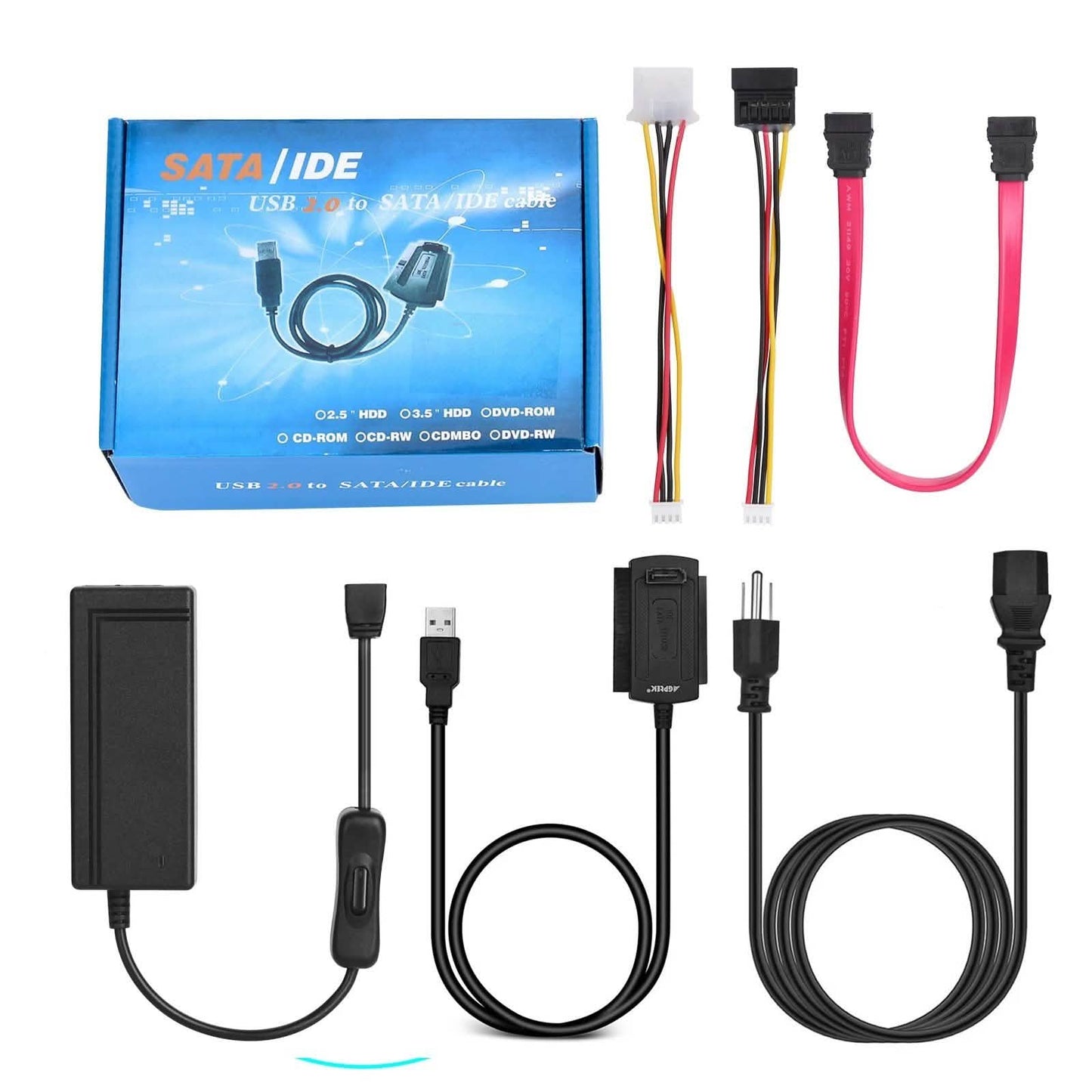 SATA PATA IDE to USB 2.0 Adapter Converter Cable For 2.5" 3.5" Hard Drive Disk DailySale
