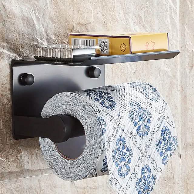 Self-adhesive Toilet Paper Holder With Shelf DailySale