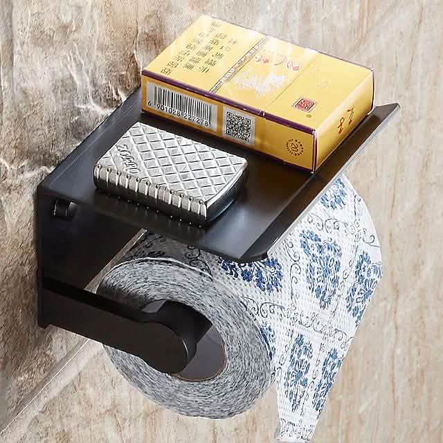 Self-adhesive Toilet Paper Holder With Shelf DailySale